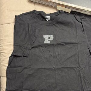 Black T-Shirt with Rhinestone 'P' by Victoria's Secret